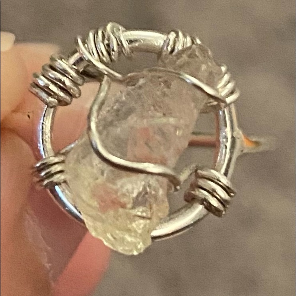 Sterling Sliver Wired Wrapped Citrine Ring